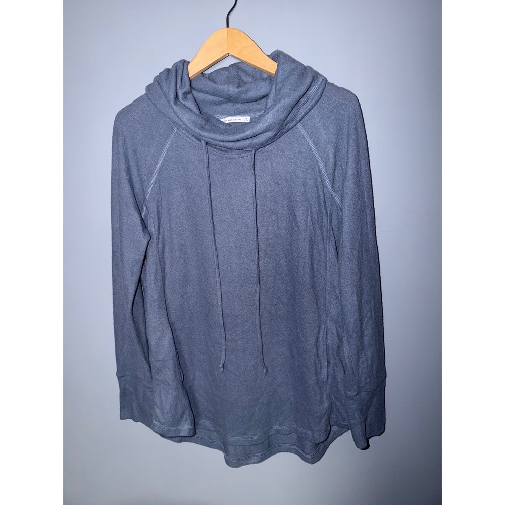 Staccato Gray Cowl Neck Long Sleeve Tunic Top Shirt Womens L‎